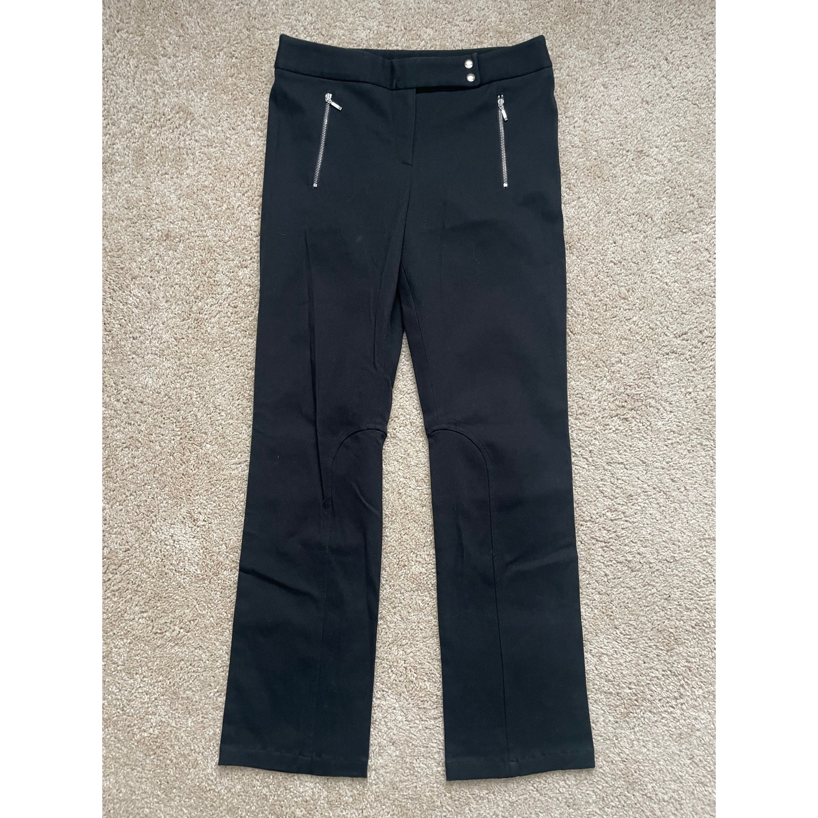 Nwt - Anthropologie Straight Leg Black Pants Jeans Size 8 Exposed Zipper Italy